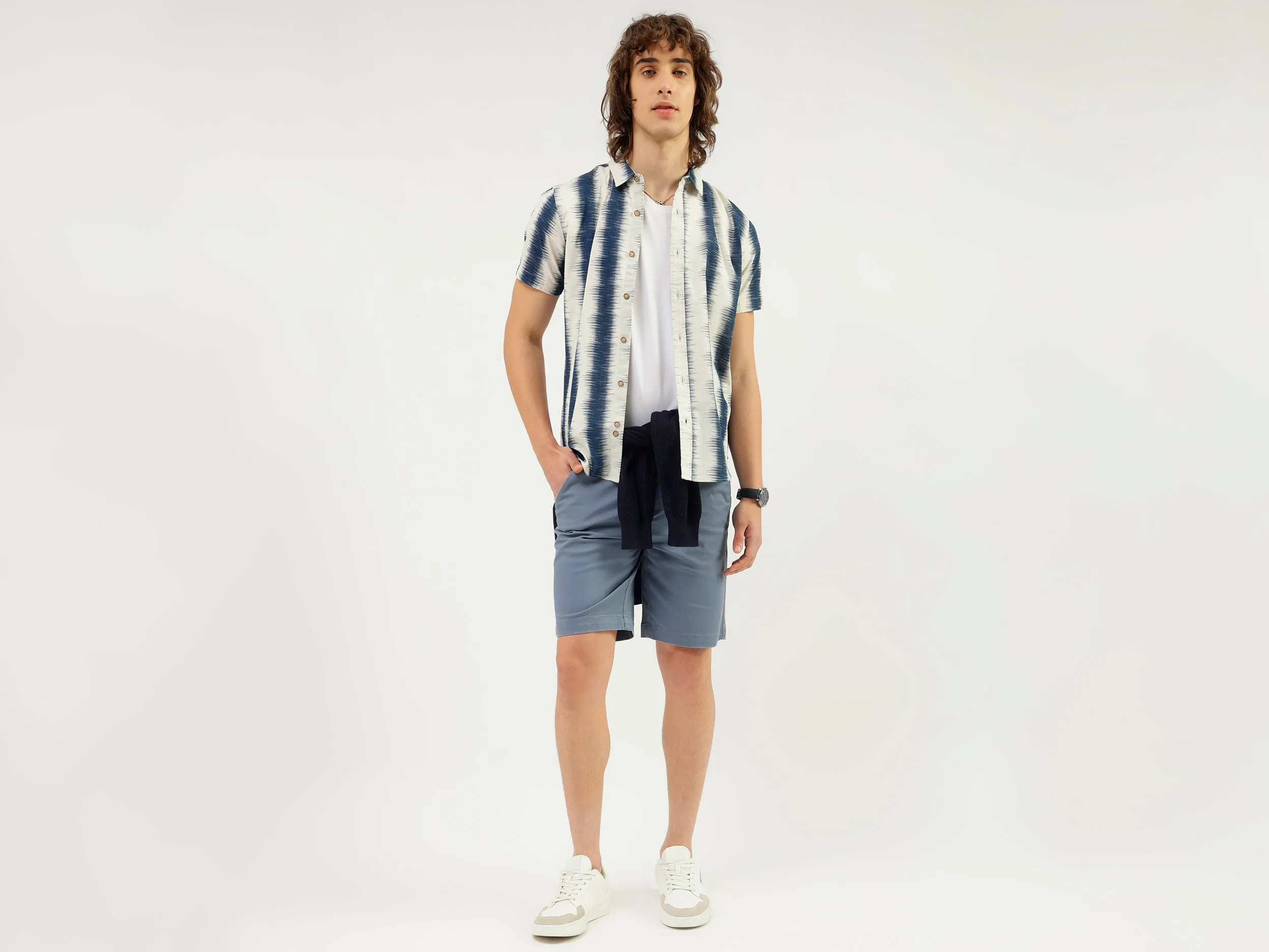 Regular Fit Spread Collar Printed Shirt