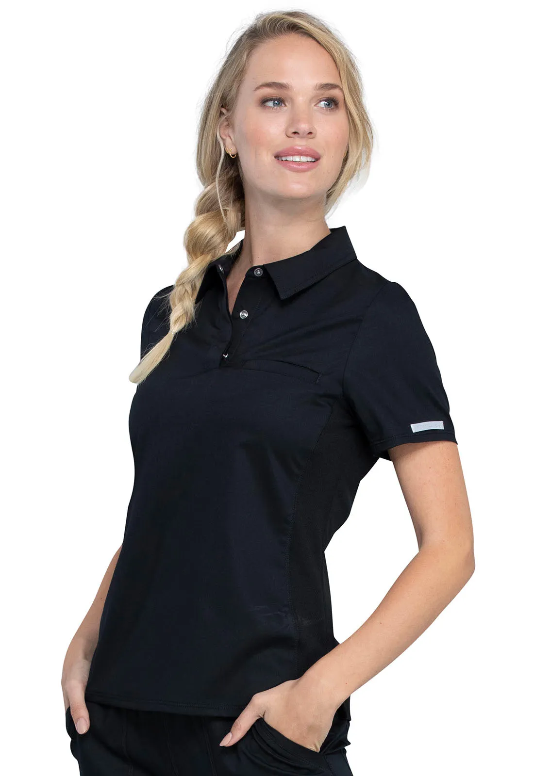 Revolution WW698 Tuckable Snap Front Polo Shirt Black