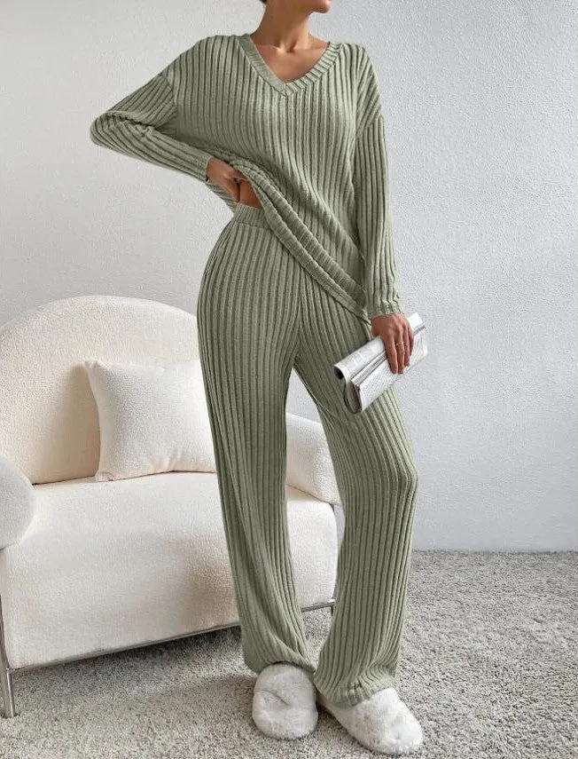 Ribbed Knit Loungewear Set