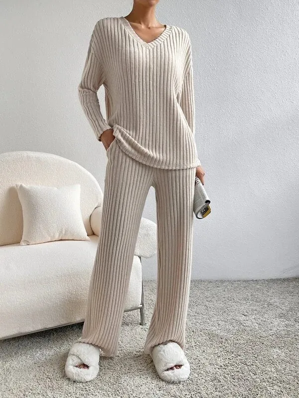 Ribbed Knit Loungewear Set