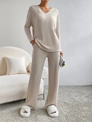 Ribbed Knit Loungewear Set