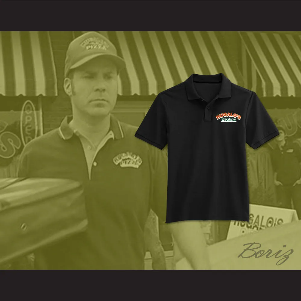 Ricky Bobby Hugalo's Pizza Logo 1 Black Polo Shirt