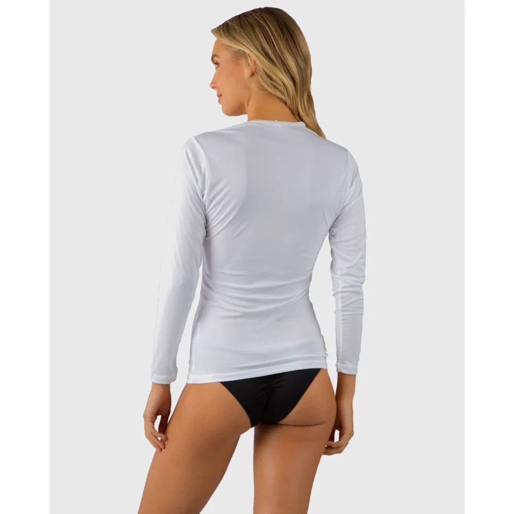 RIP CURL WHITEWASH L/S RASH GUARD WHITE