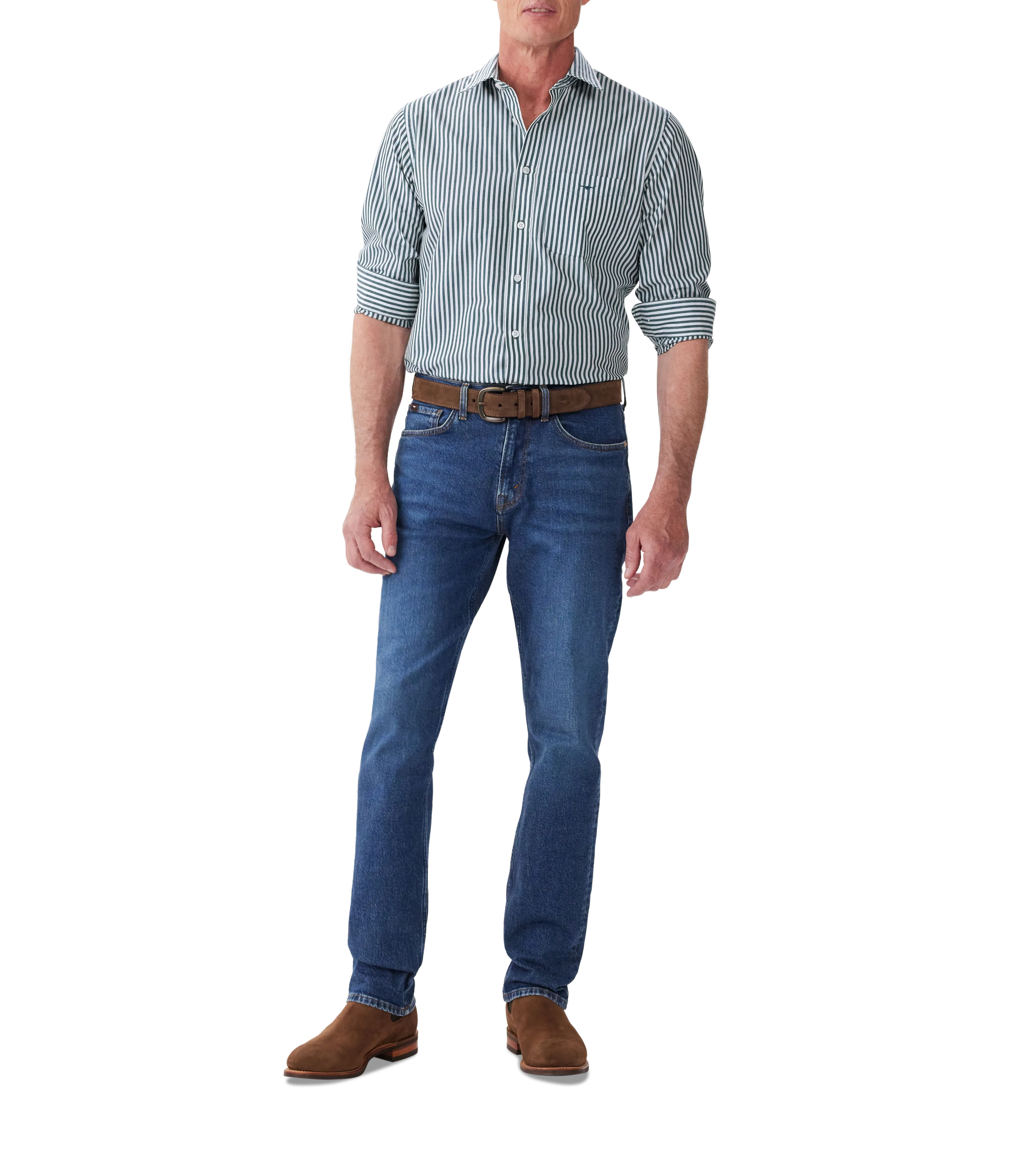 R.M. Williams Regular Shirt - Green/White