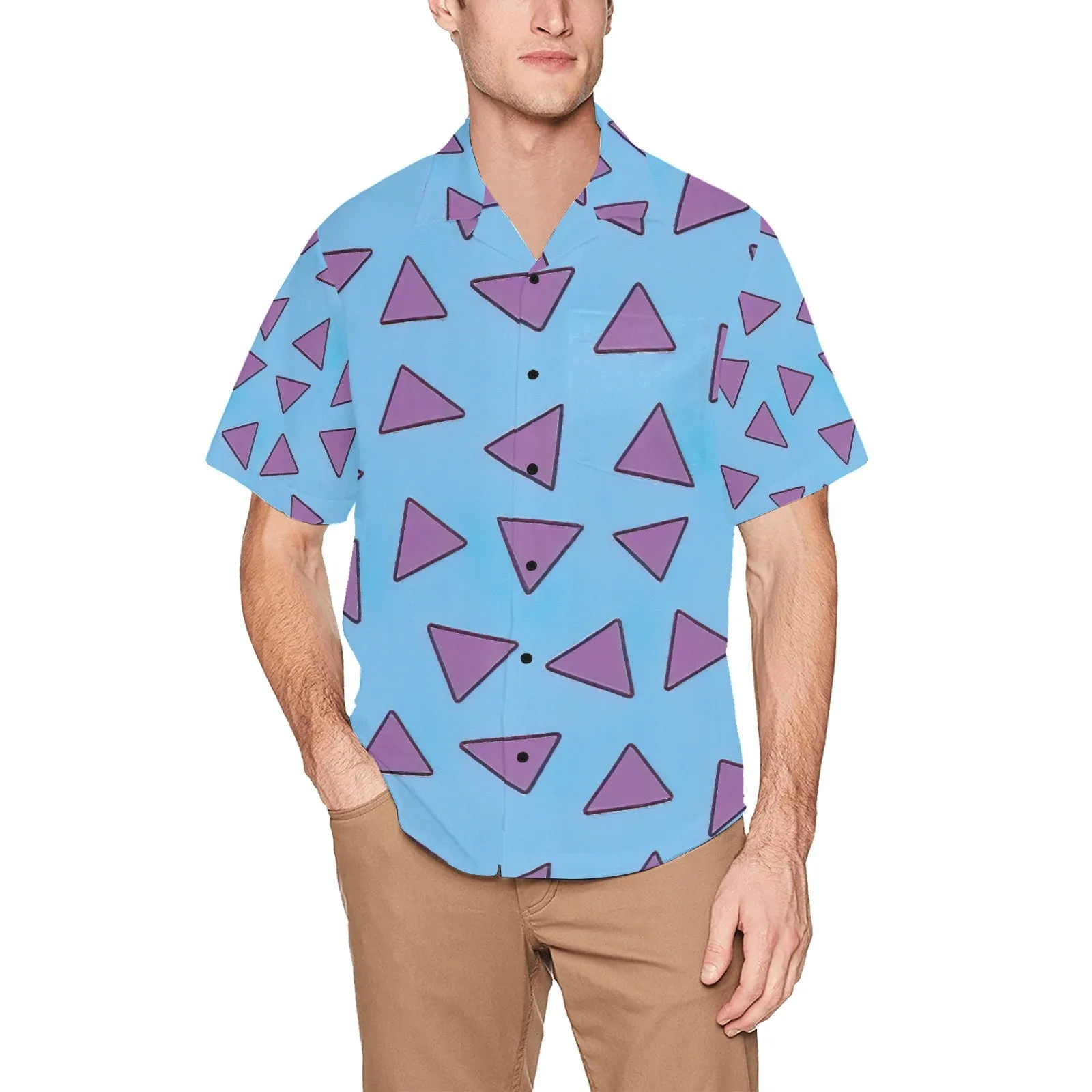 Rocko's Modern Life Print Hawaiian Shirt with Chest Pocket