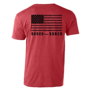 Rodeo Ranch Spur Flag Short Sleeve Shirt - Heather Red