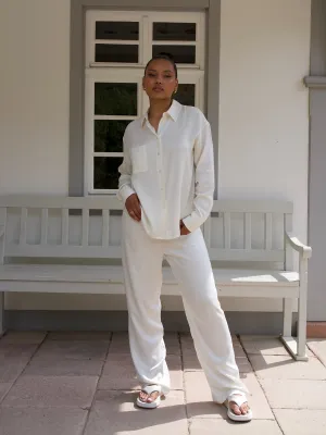 ROMANTIC - Wide Leg Pants • Oyster