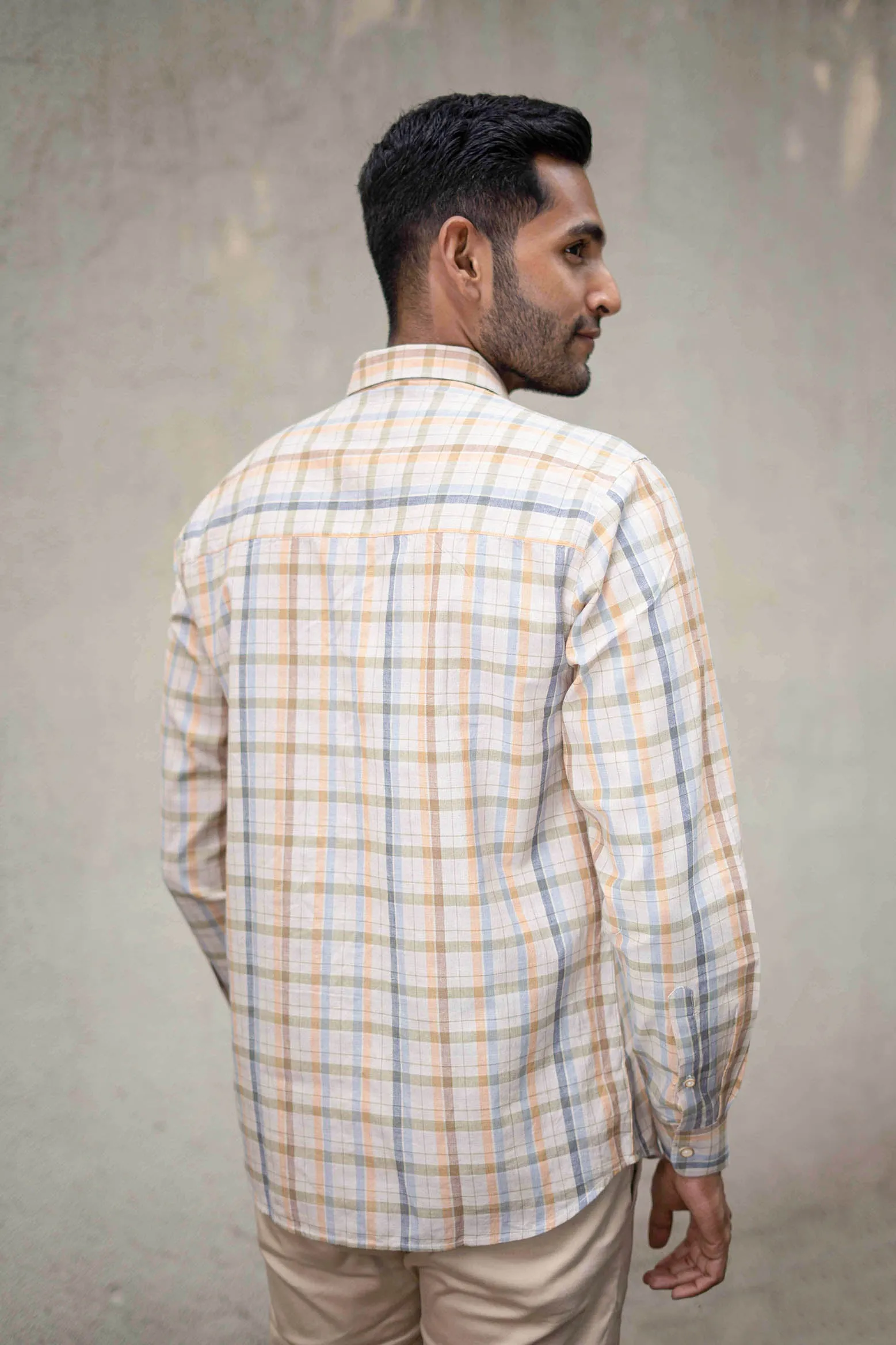 Rustic Mosaic Checks · Regular Collar · Full Sleeve Shirt