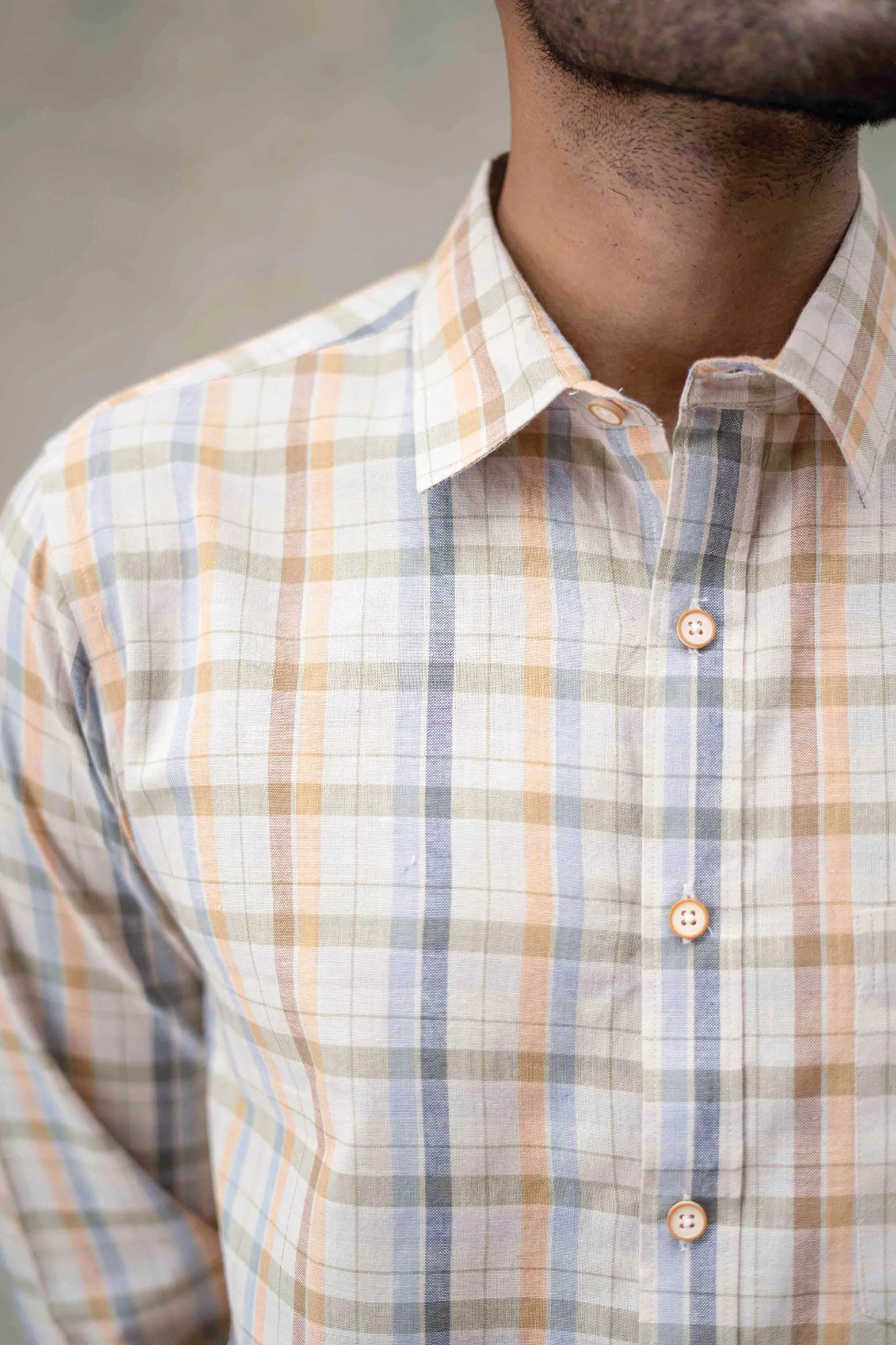 Rustic Mosaic Checks · Regular Collar · Full Sleeve Shirt