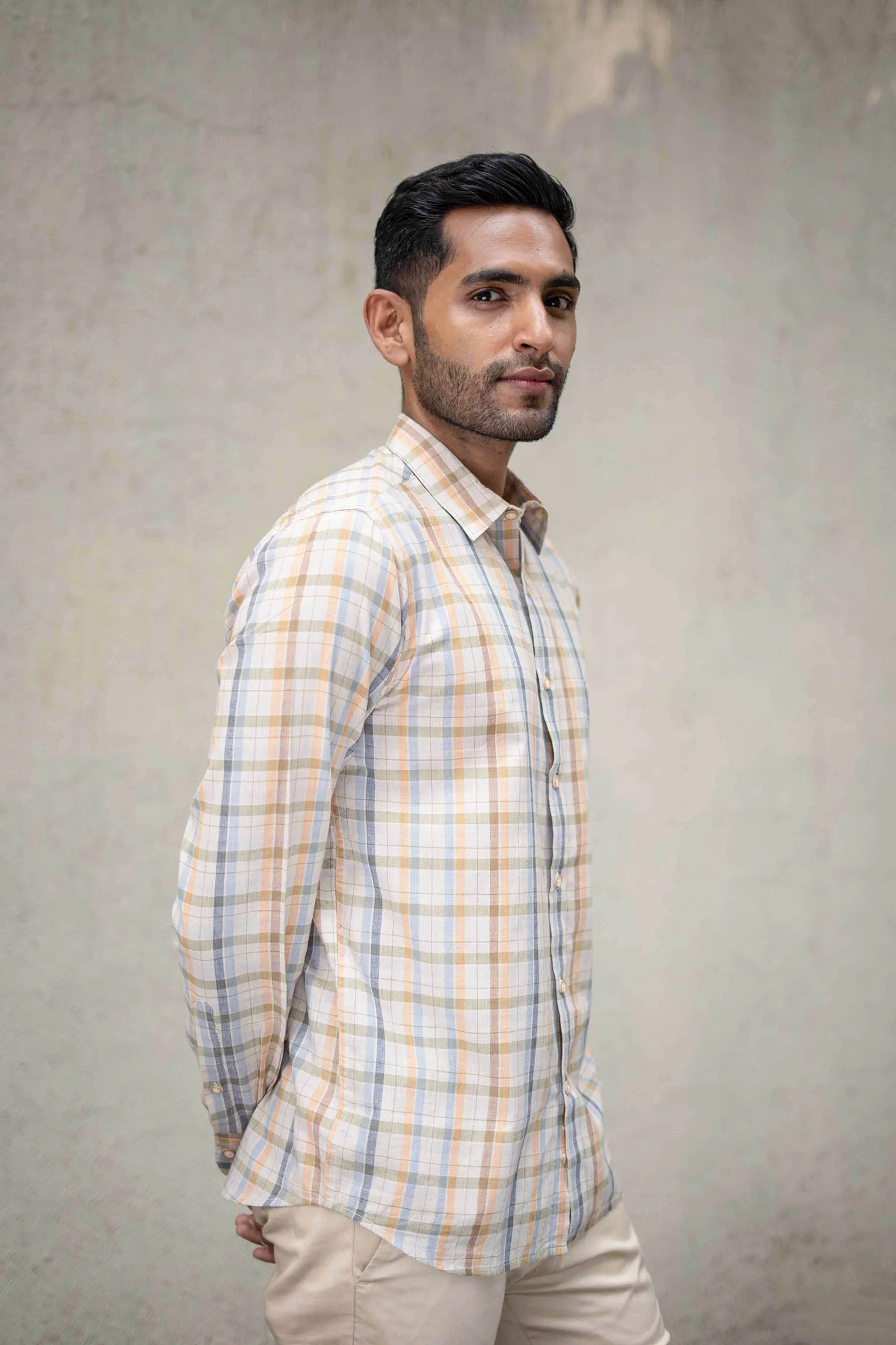Rustic Mosaic Checks · Regular Collar · Full Sleeve Shirt