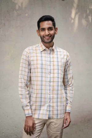 Rustic Mosaic Checks · Regular Collar · Full Sleeve Shirt