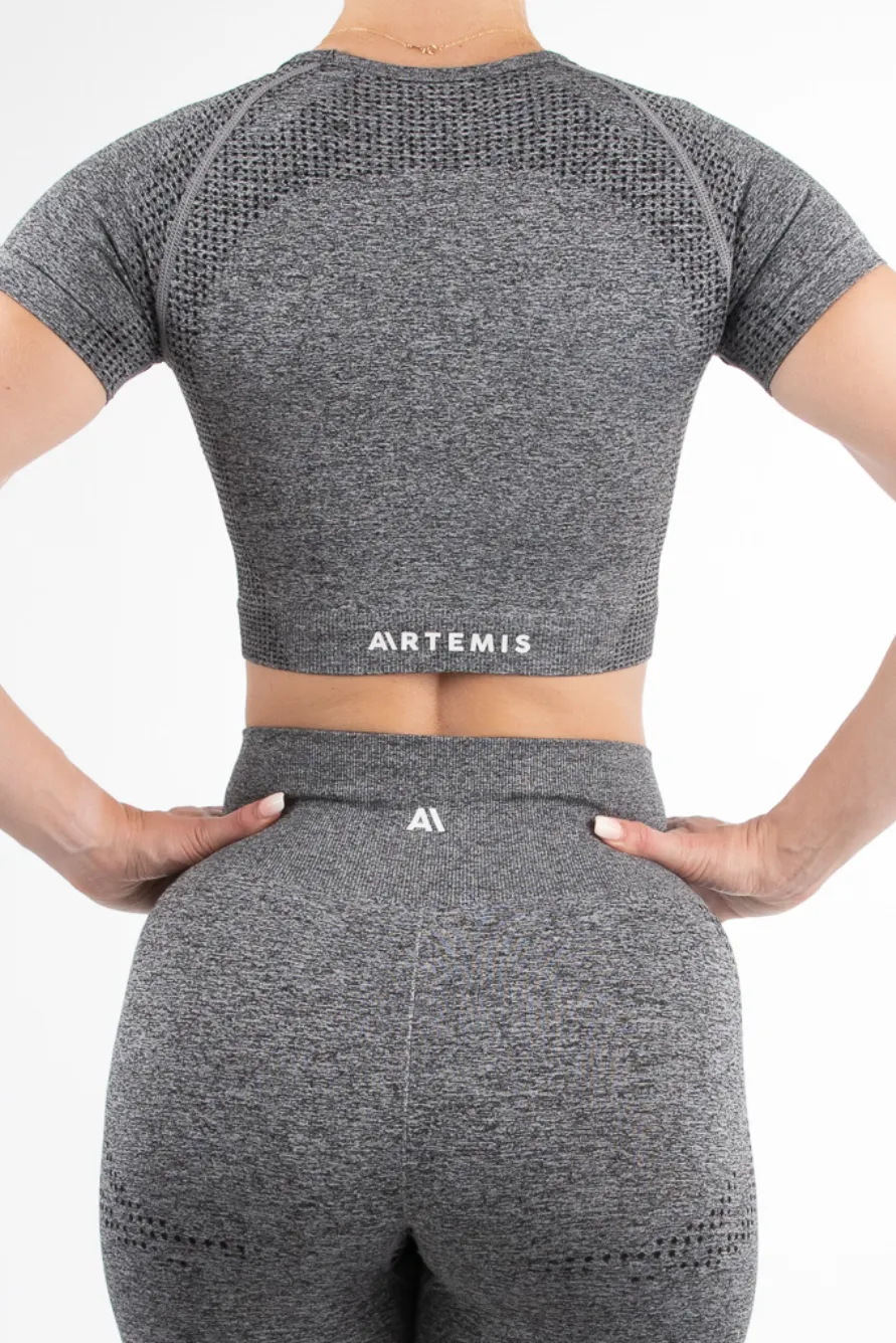 Sample Taylor Crop Tee Charcoal S