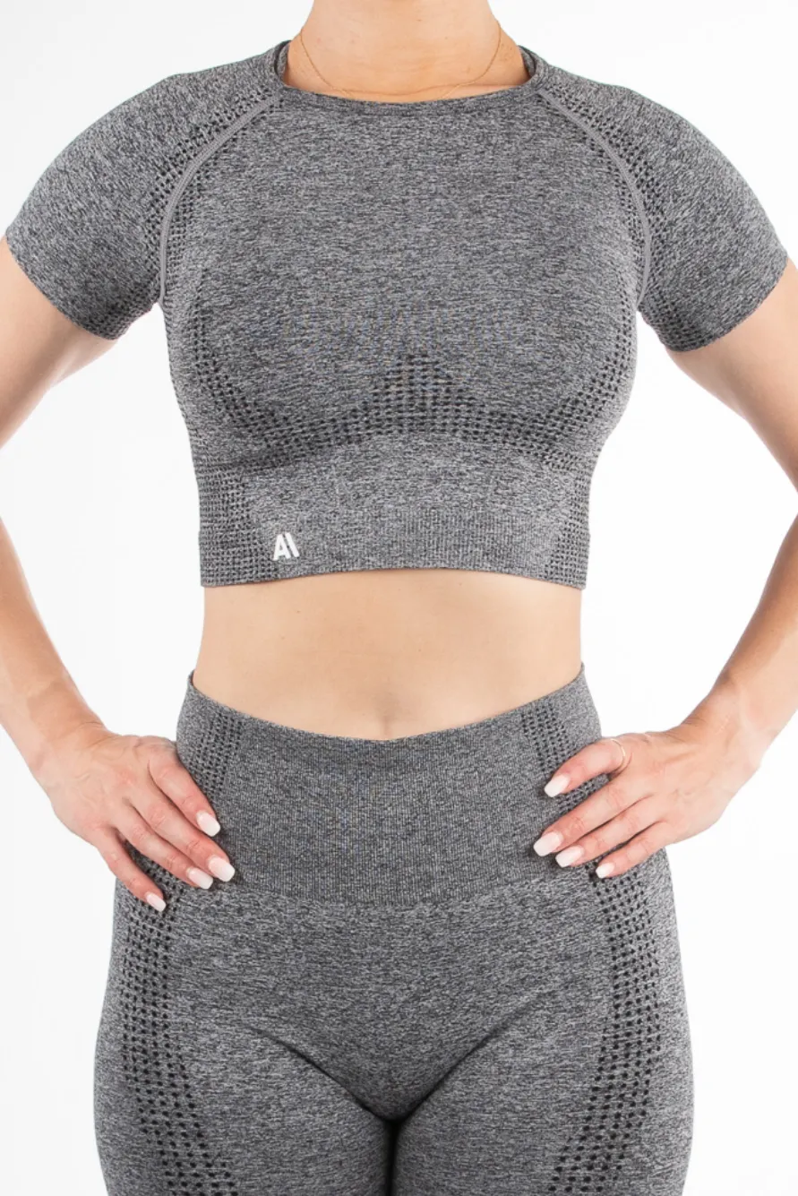 Sample Taylor Crop Tee Charcoal S