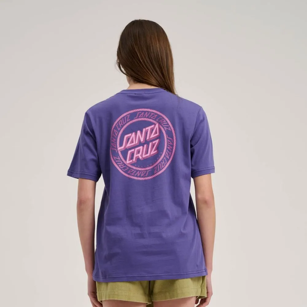 Santa Cruz Womens T-Shirt Check Outline Ringed Dot - Future Dusk