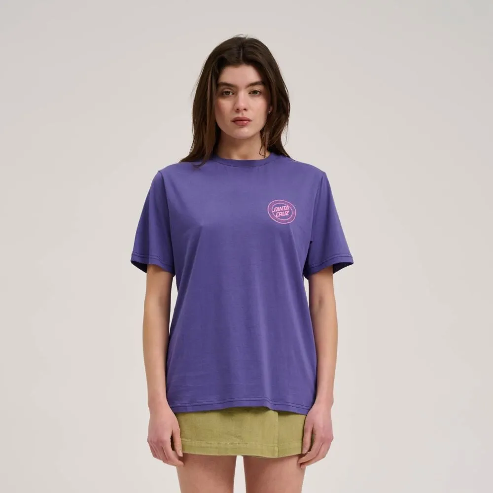 Santa Cruz Womens T-Shirt Check Outline Ringed Dot - Future Dusk