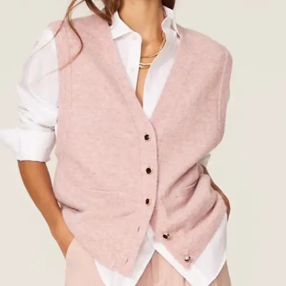 Scotch soda size smalll light pink vest fuzzy knit slip over