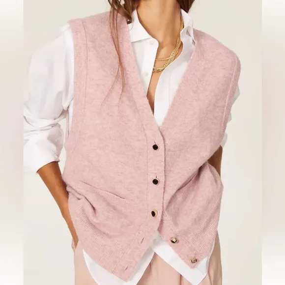Scotch soda size smalll light pink vest fuzzy knit slip over