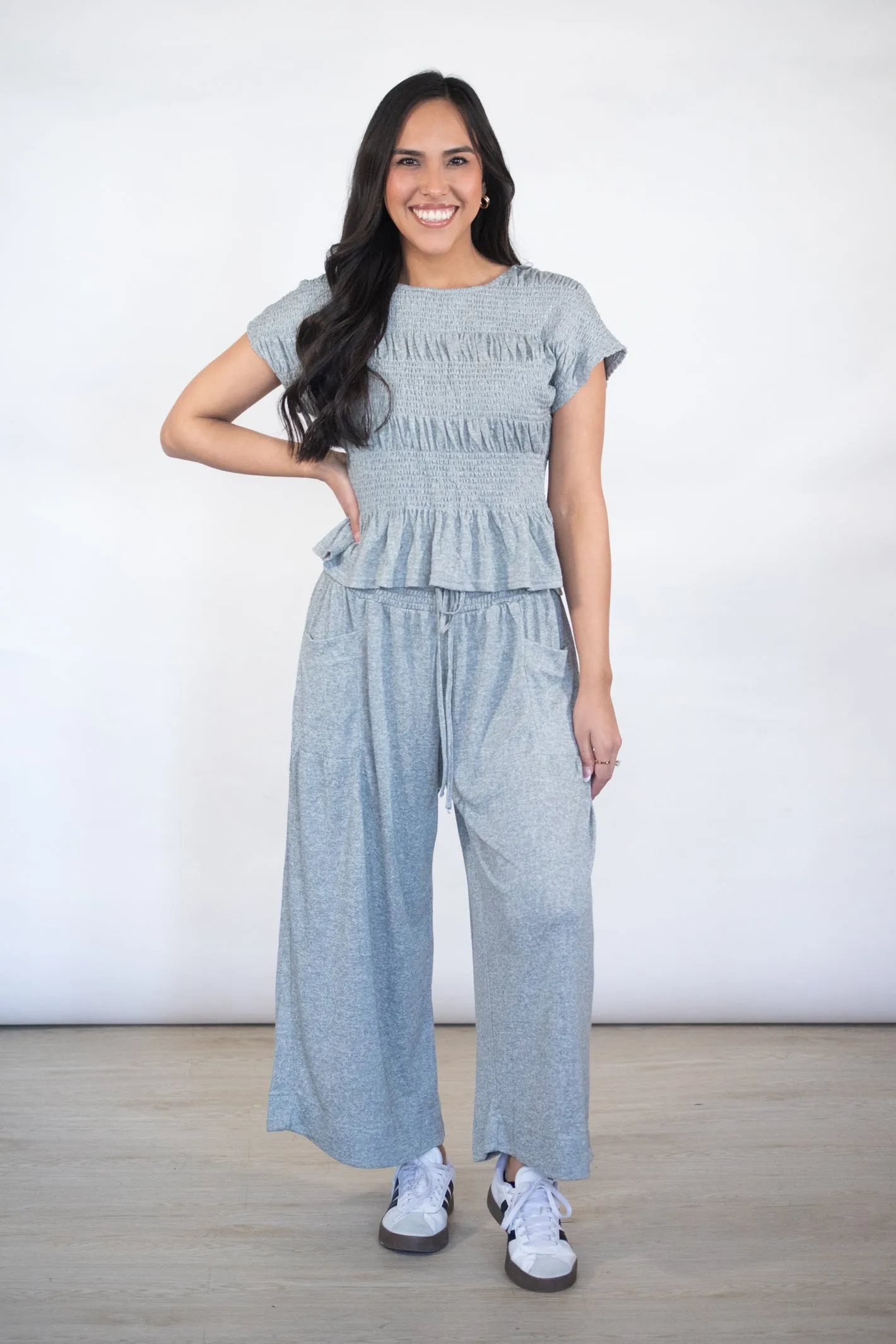 SERENE ESCAPE SMOCKED TOP
