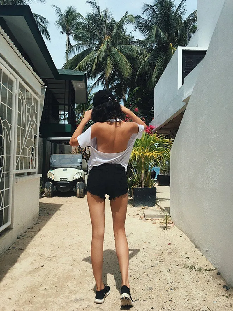 Sexy Open Back T-Shirt