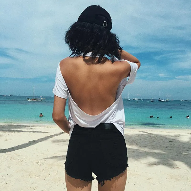 Sexy Open Back T-Shirt