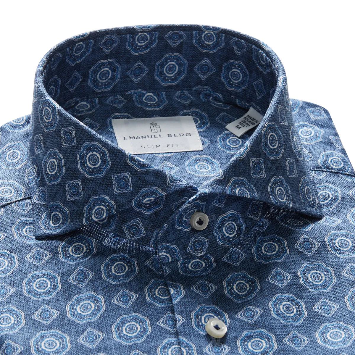 SF17438 Textured Printed Medallion Sport Shirt