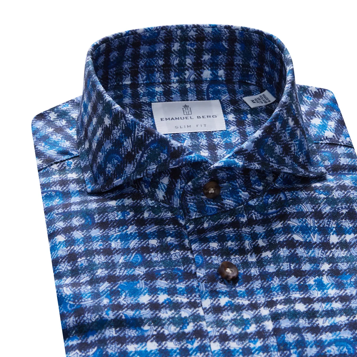 SF18215 Dobby Paisley Overprint Sport Shirt