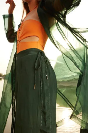 Side Drawstring Pants - Emerald Green