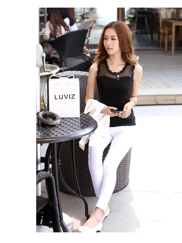 simple beauty mesh top