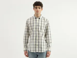 Slim Fit Spread Collar Checkered Shirt