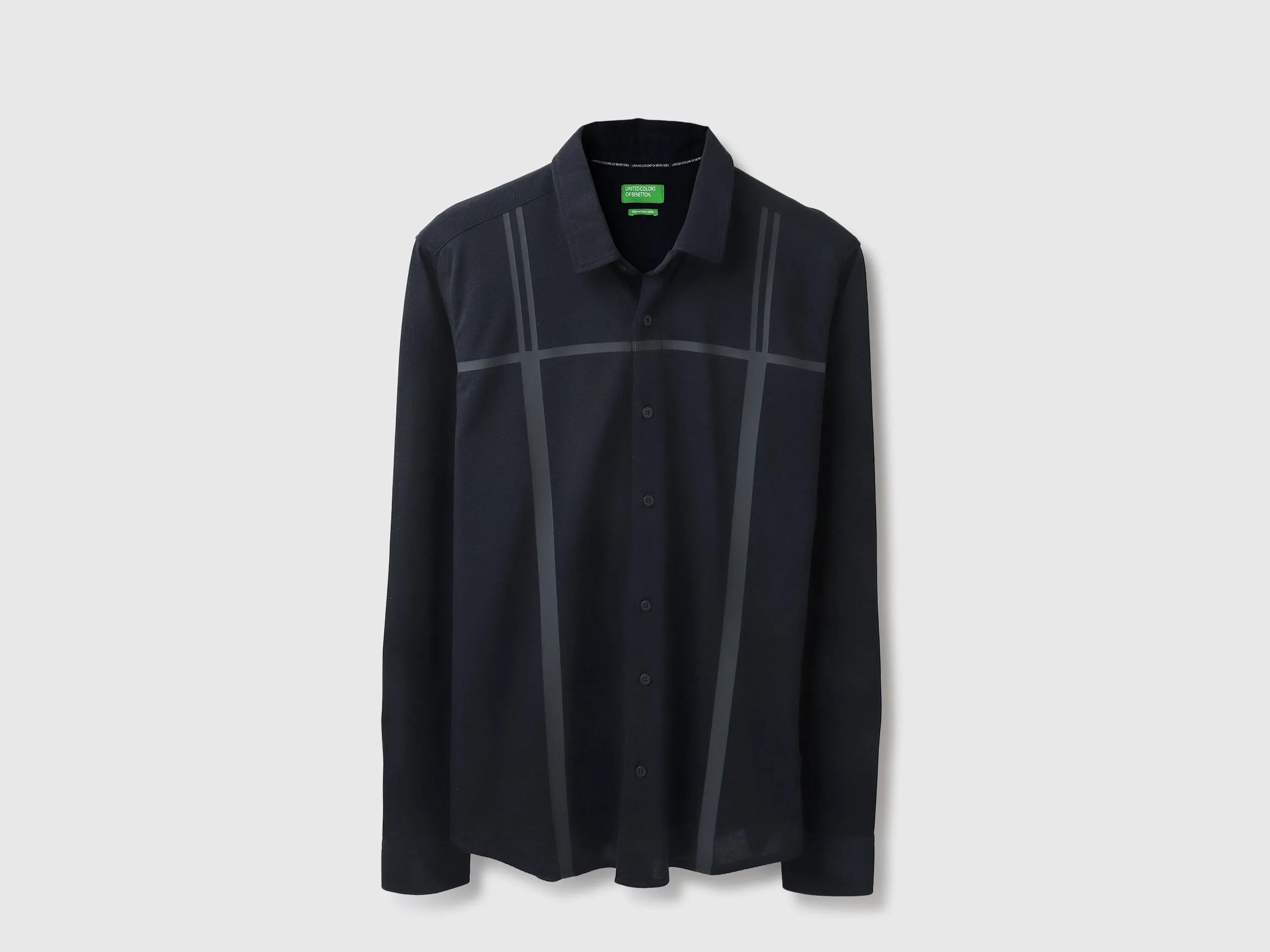 Slim Fit Spread Collar Striped Shirt