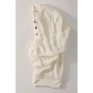 Snow Flake Bliss Fleece Sweater - Whip Cream