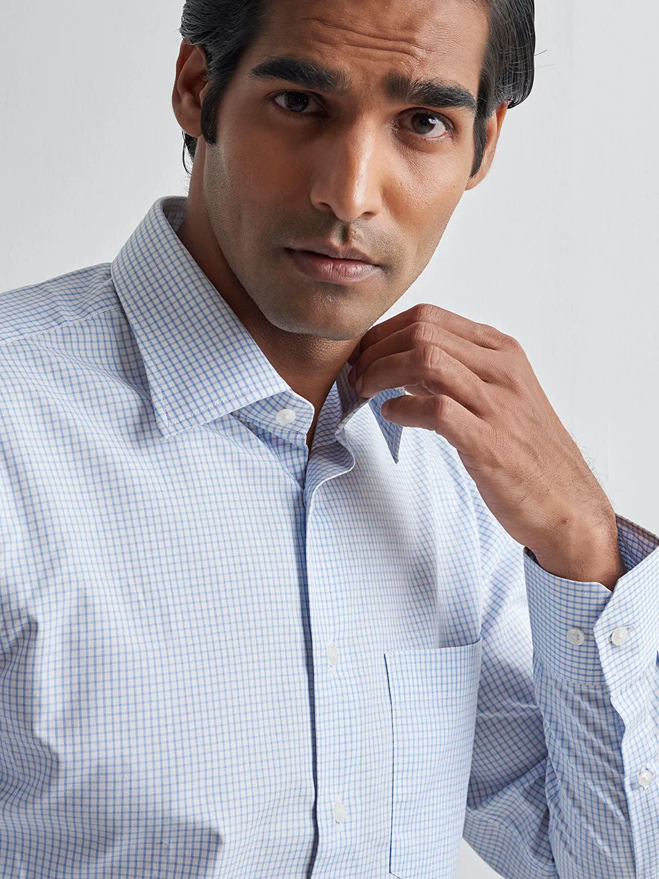 SOFT BLUE GINGHAM CHECK SHIRT