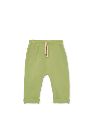 soft knit baby pants | green