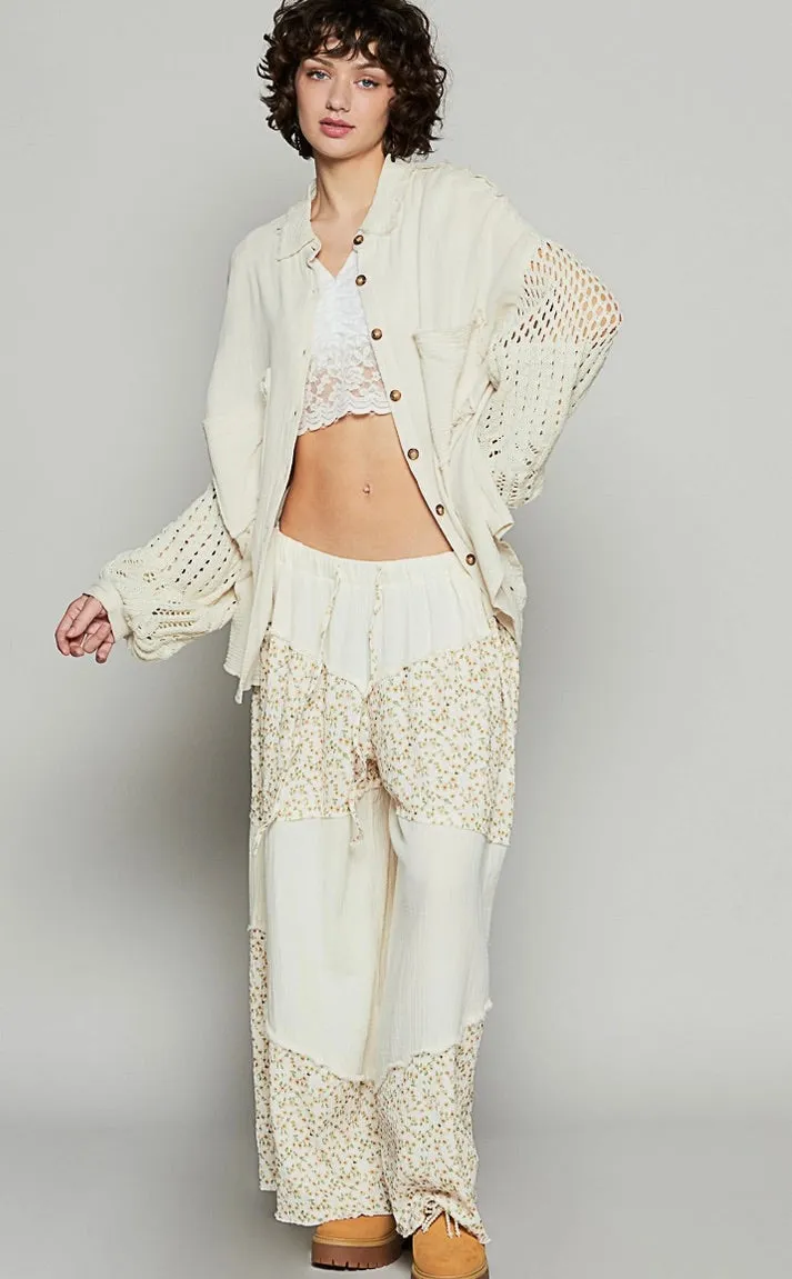 Solana Sweater Sleeve Shirt-Natural
