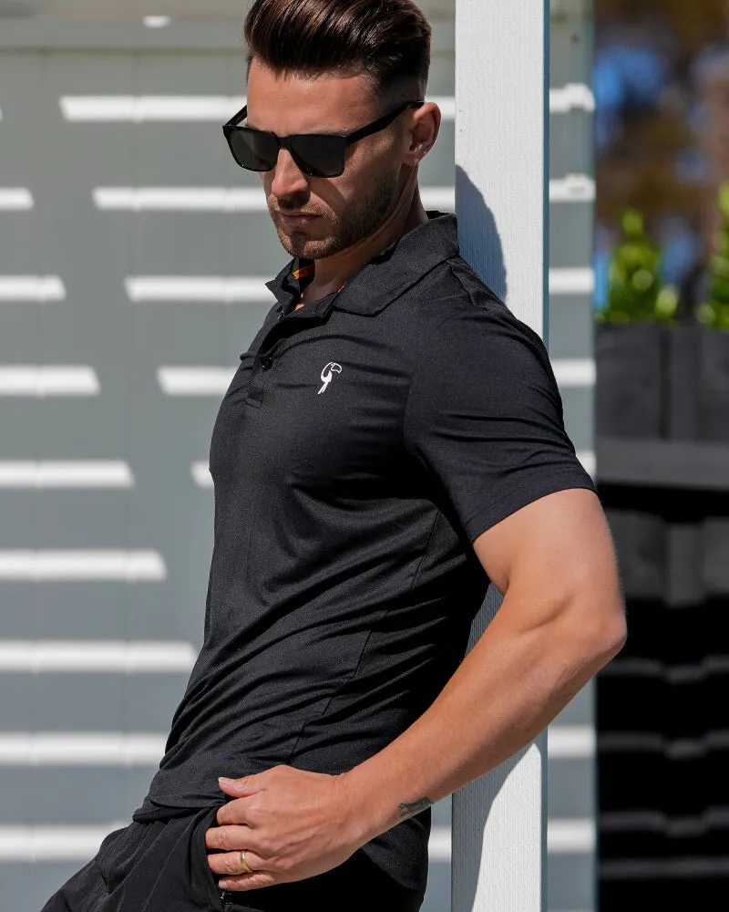 Solid Black Polo