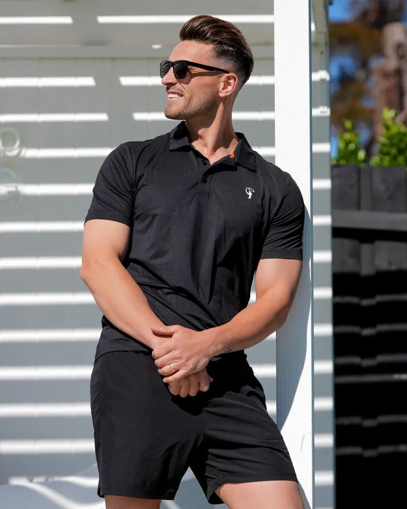 Solid Black Polo