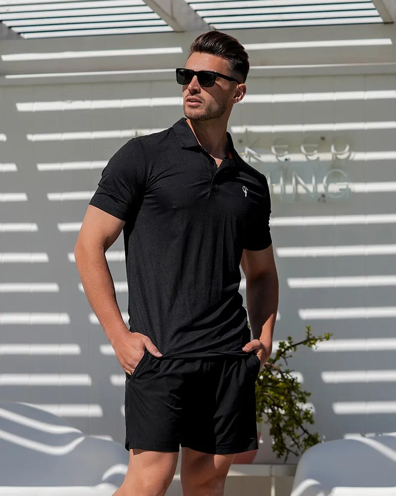 Solid Black Polo