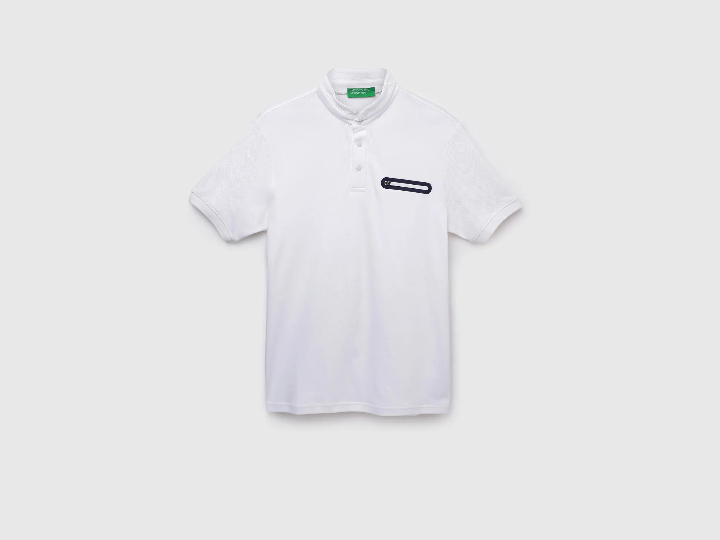 Solid Stand Collar Regular-Fit T-Shirt