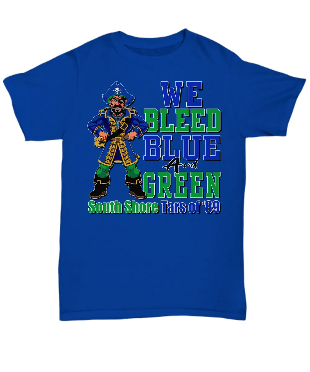 South Shore - We Bleed Blue and Green-tee 2 side