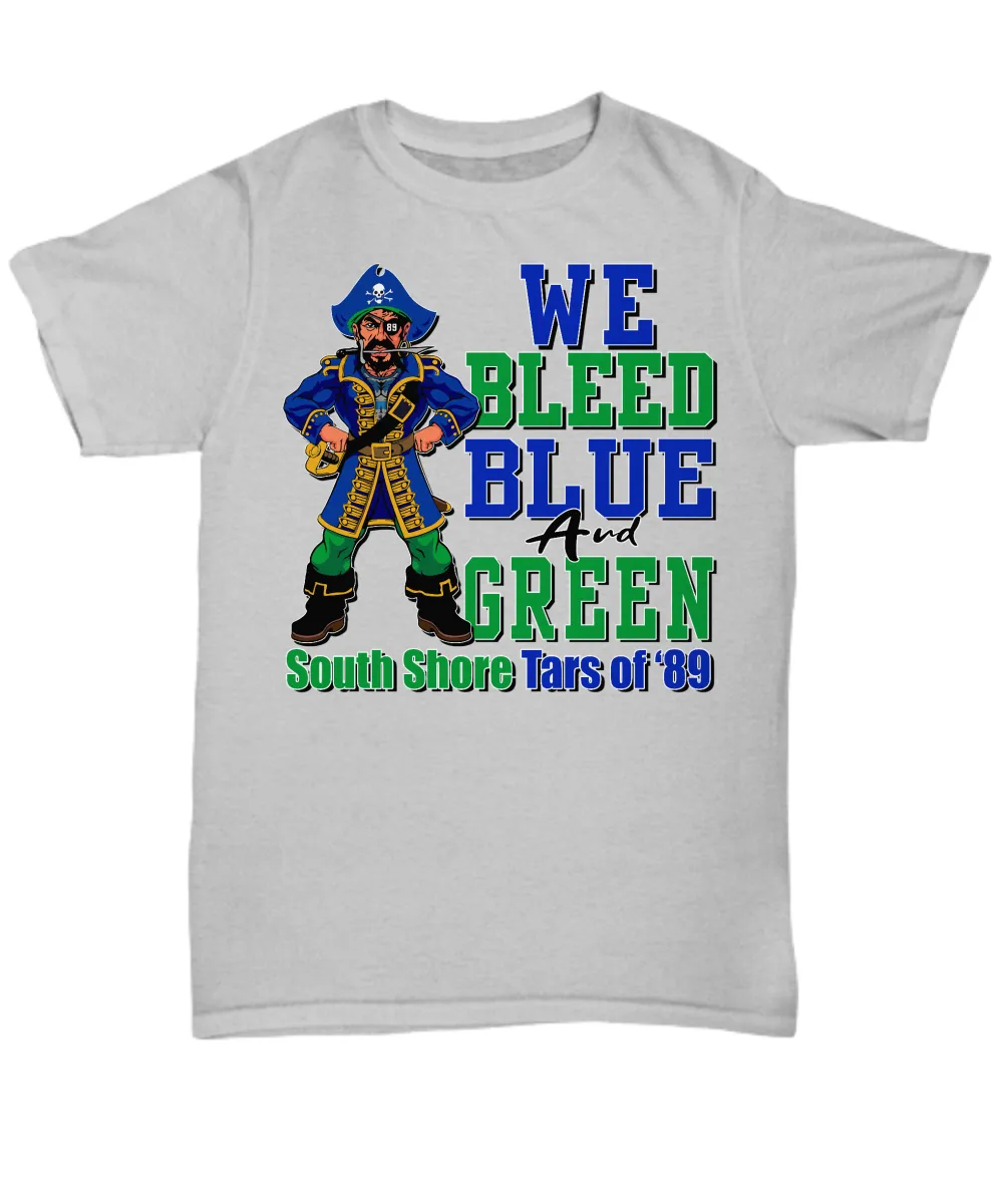 South Shore - We Bleed Blue and Green-tee 2 side
