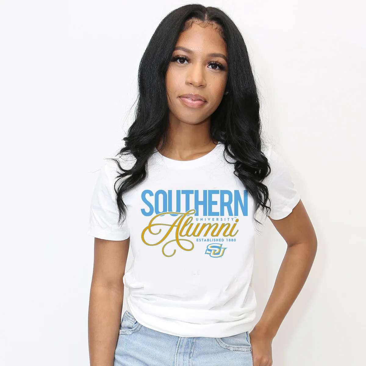 SOUTHERN UNIV. | FANCY ALUMNI White Ladies Tees -Z-