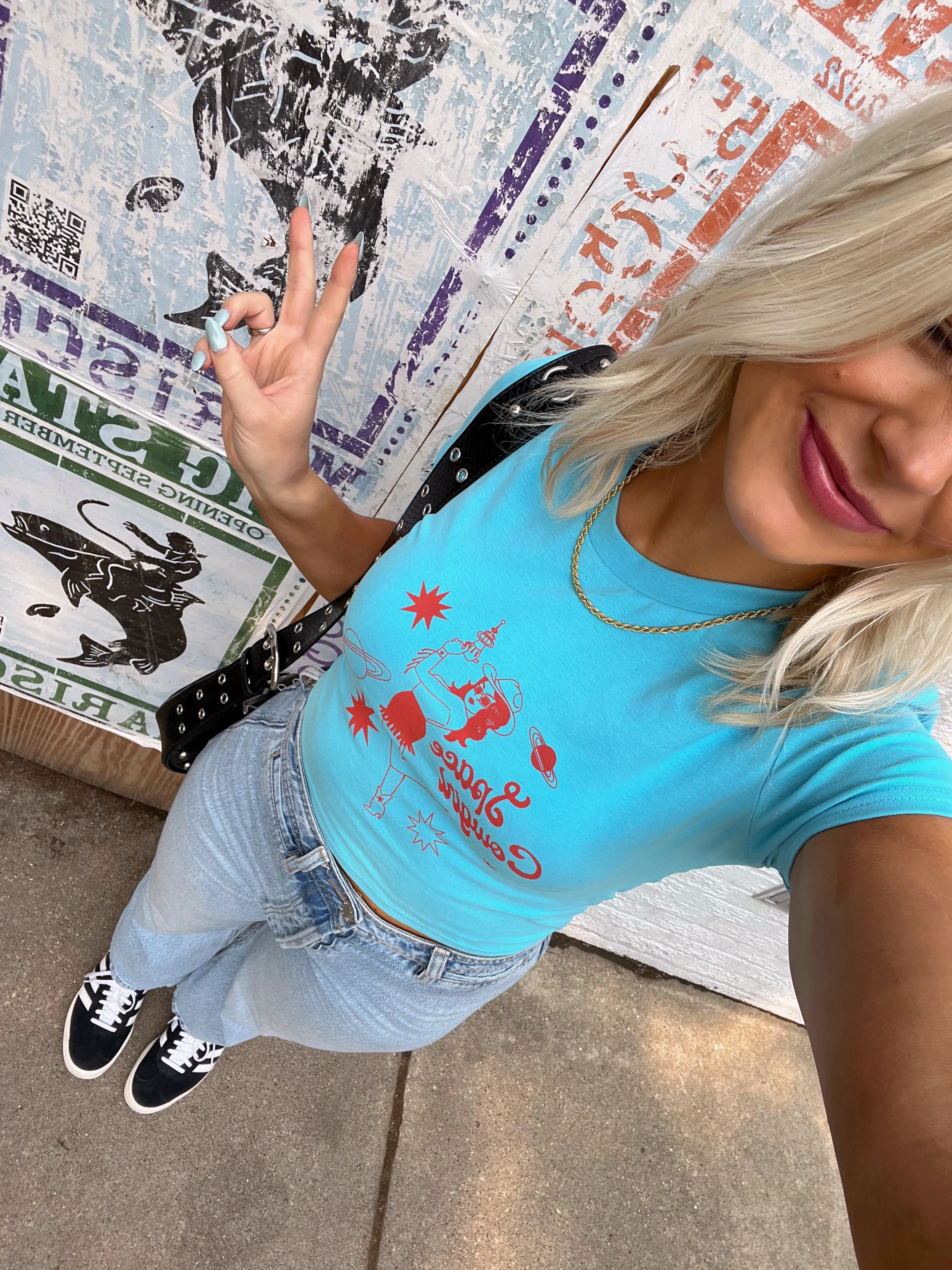 Space Cowboy Baby Tee // Blue