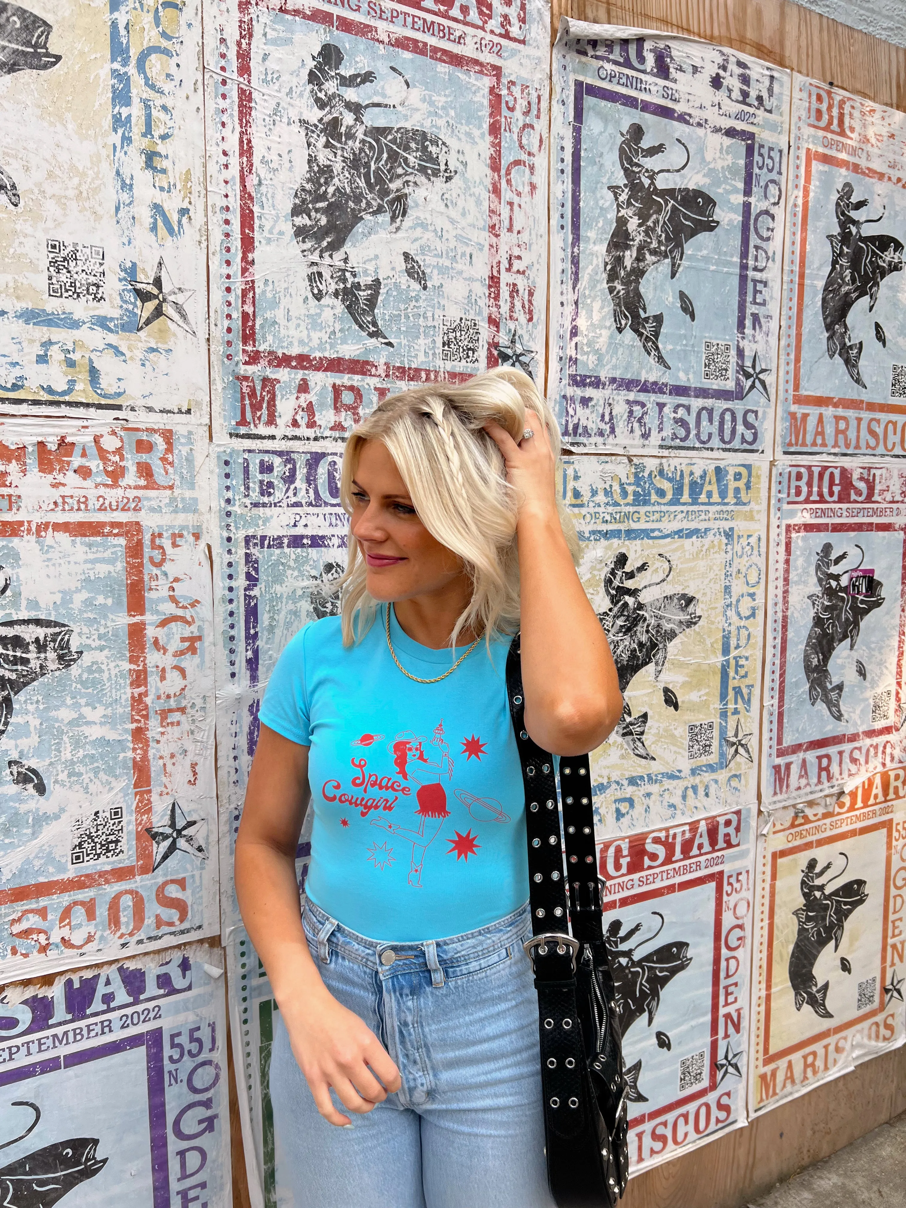 Space Cowboy Baby Tee // Blue