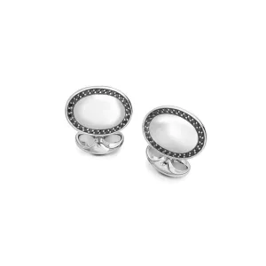 Sterling Silver Black Spinel Cufflinks