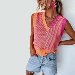 Strawberry Chevron Tank Vest