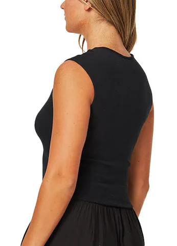 STRETCHY RAYON RIBBED SCOOP NECK SLEEVELESS CROP TOP(BELLA06) <Bundle>