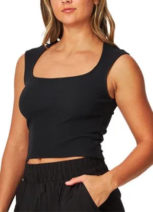 STRETCHY RAYON RIBBED SCOOP NECK SLEEVELESS CROP TOP(BELLA06) <Bundle>