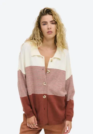 Stripe Knit Shirt - Terracotta