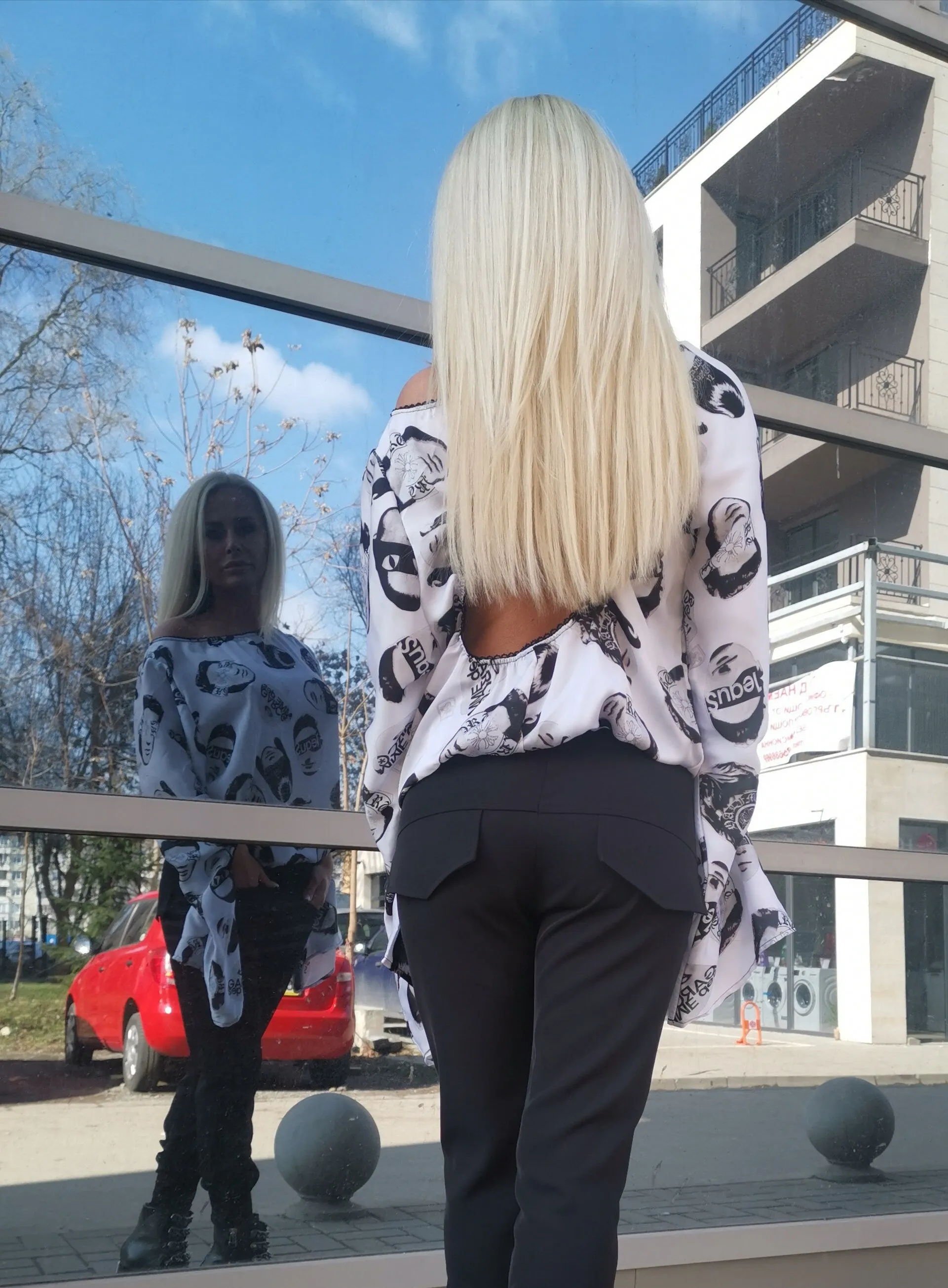 Summer Woman Shirt/Open Back Top/Satin Shirt/Extravagant Black Shirt/Avant-garde  Shirt/Loose Women Shirt/Longsleeve Shirt