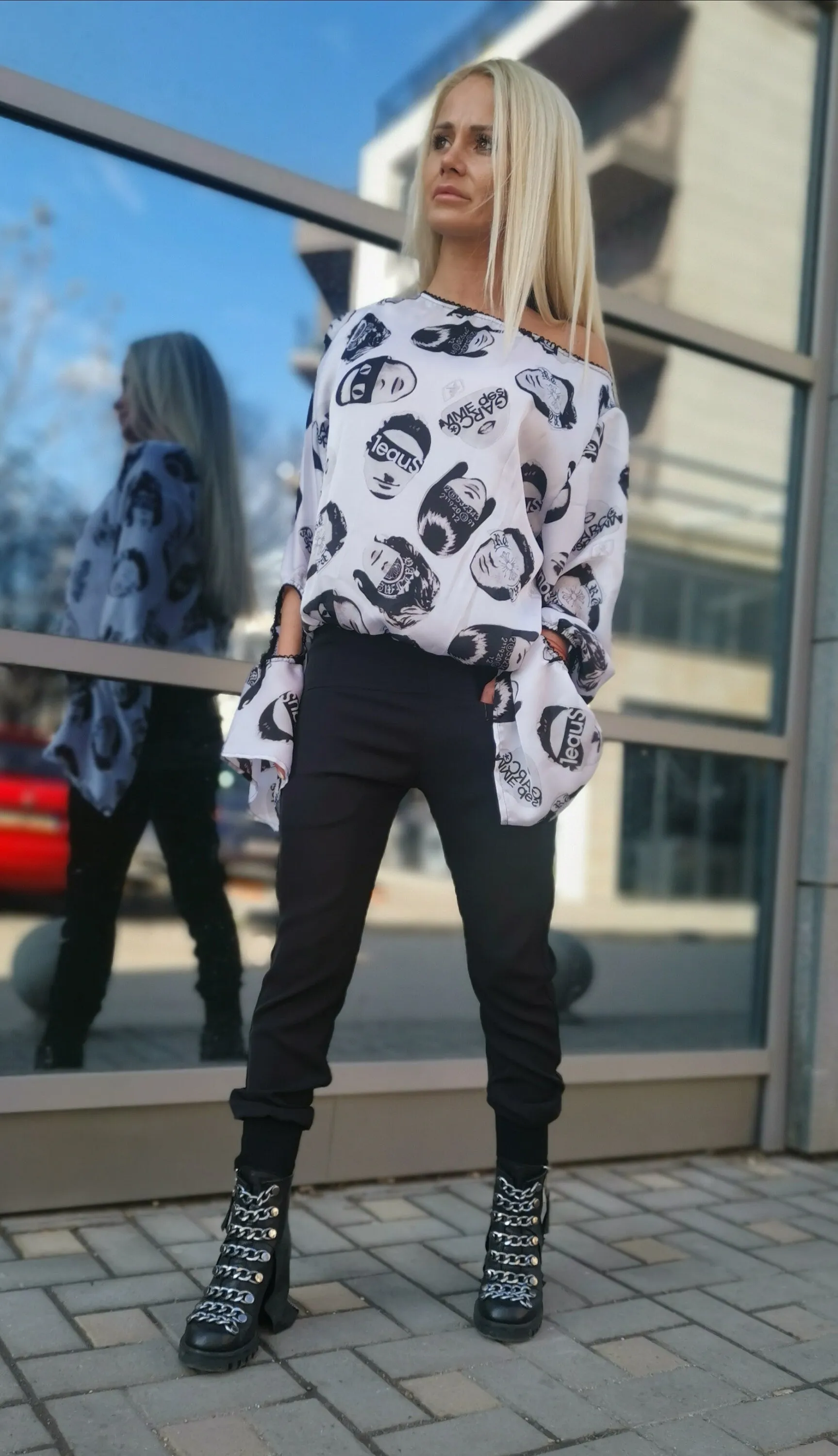 Summer Woman Shirt/Open Back Top/Satin Shirt/Extravagant Black Shirt/Avant-garde  Shirt/Loose Women Shirt/Longsleeve Shirt